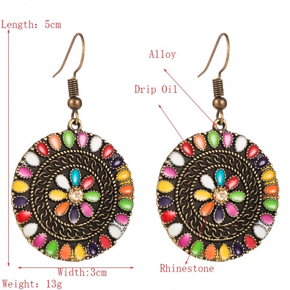 Any 2/$20! Bronze Boho Multi-Color Dangle Earrings - Picture 5 of 8